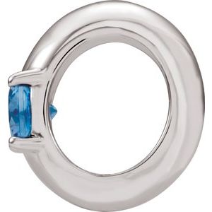 14K White Gold Imitation Aquamarine Birth of a Child® Spacer Charm/Pendant – image 2