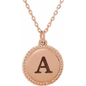 14K Rose Gold Engravable Round 16-18" Rope Necklace – image 3