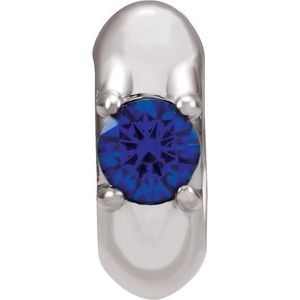 14K White Gold Imitation Blue Sapphire Birth of a Child® Spacer Charm/Pendant