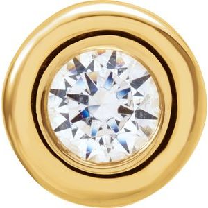 14K Yellow Gold 4 mm Imitation White Cubic Zirconia Pendant