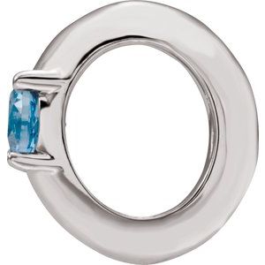 14K White Gold Imitation Blue Zircon Birth of a Child® Spacer Charm/Pendant – image 2