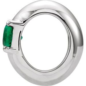 14K White Gold Imitation Emerald Birth of a Child® Spacer Charm/Pendant – image 2