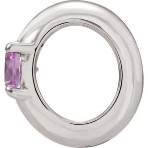 14K White Gold Imitation Pink Tourmaline Birth of a Child® Spacer Charm/Pendant – image 2