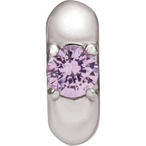 14K White Gold Imitation Pink Tourmaline Birth of a Child® Spacer Charm/Pendant
