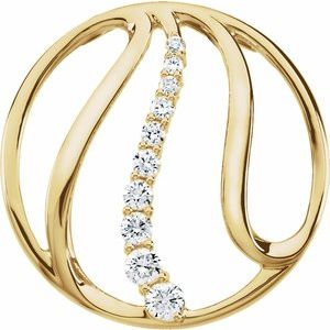 14K Yellow Gold 3/4 CTW Natural Diamond Journey Pendant