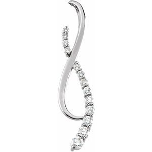 14K White Gold 3/4 CTW Natural Diamond Journey Pendant