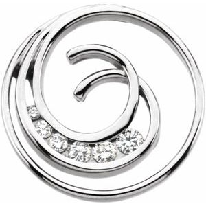 18K White Gold 1/3 CTW Natural Diamond Journey Circle Pendant