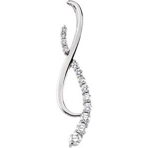 14K White Gold 3/4 CTW Natural Diamond Journey Pendant