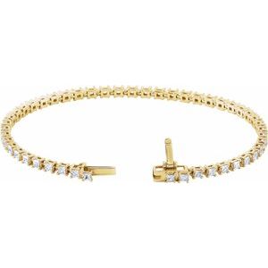 14K Yellow Gold 2 1/2 CTW Lab-Grown Diamond 7" Line Bracelet – image 2