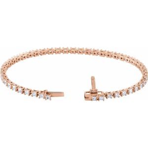 14K Rose Gold 2 1/2 CTW Lab-Grown Diamond 7" Line Bracelet – image 2