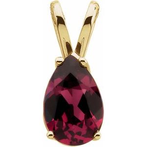 14K Yellow Gold Natural Rhodolite Garnet Pendant