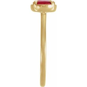 14K Yellow Gold Vermeil Lab-Grown Ruby Claw-Prong Bezel-Style Ring – image 3