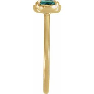 14K Yellow Gold Lab-Grown Alexandrite Claw-Prong Bezel-Style Ring – image 3