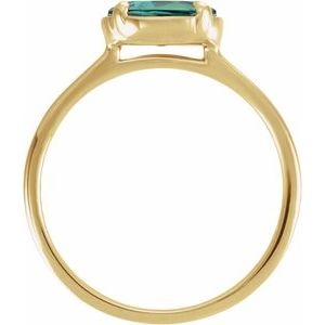14K Yellow Gold Lab-Grown Alexandrite Claw-Prong Bezel-Style Ring – image 2