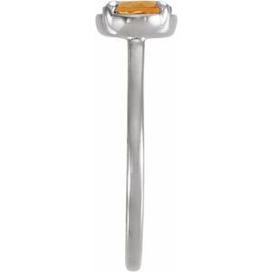 Sterling Silver Natural Citrine Claw-Prong Bezel-Style Ring – image 3