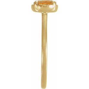14K Yellow Gold Natural Citrine Claw-Prong Bezel-Style Ring – image 3