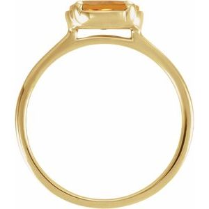 10K Yellow Gold Natural Citrine Claw-Prong Bezel-Style Ring – image 2