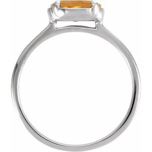 Sterling Silver Natural Citrine Claw-Prong Bezel-Style Ring – image 2