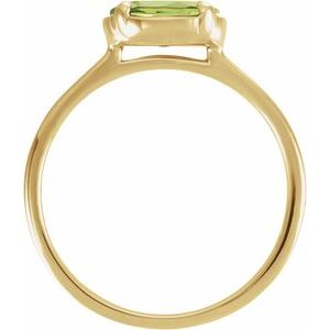 14K Yellow Gold Natural Peridot Claw-Prong Bezel-Style Ring – image 2
