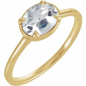 14K Yellow Gold-Plated 1 1/4 CT Lab-Grown Diamond Claw-Prong Bezel-Style Ring