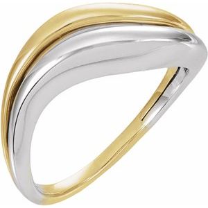 14K White/Yellow Gold Asymmetrical Ring
