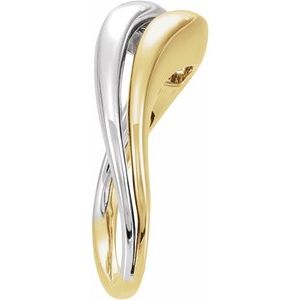 14K White/Yellow Gold Asymmetrical Ring – image 3
