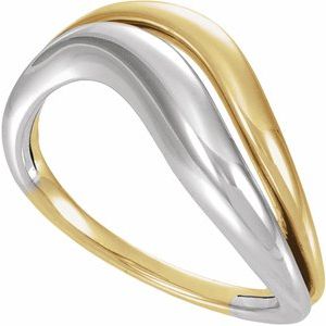 14K White/Yellow Gold Asymmetrical Ring – image 4