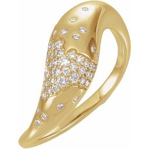 14K Yellow Gold 1/4 CTW Lab-Grown Diamond Scattered Pavé-Style Ring