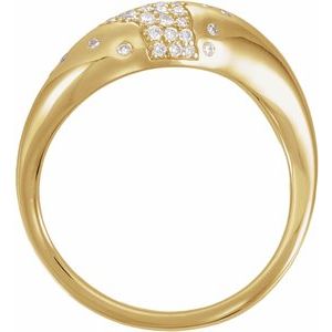 14K Yellow Gold 1/4 CTW Lab-Grown Diamond Scattered Pavé-Style Ring – image 2