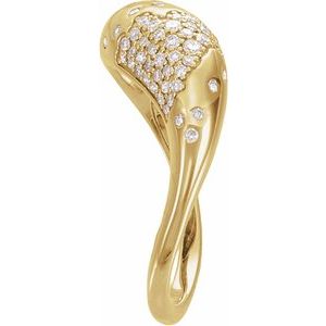 14K Yellow Gold 1/4 CTW Lab-Grown Diamond Scattered Pavé-Style Ring – image 3