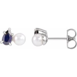 Sterling Silver Accented Right Earring Mounting for 4 mm Pearl – image 3