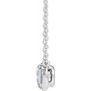 Sterling Silver 1 1/4 CT Natural Diamond Claw-Prong Bezel-Style 18" Necklace – image 2