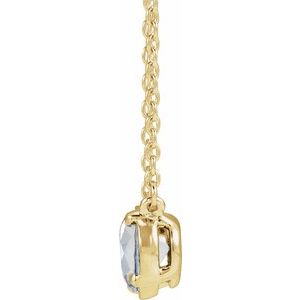 14K Yellow Gold 1 1/4 CT Natural Diamond Claw-Prong Bezel-Style 18" Necklace – image 2