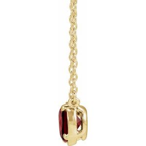 14K Yellow Gold Vermeil Natural Mozambique Garnet Claw-Prong Bezel-Style 18" Necklace – image 2