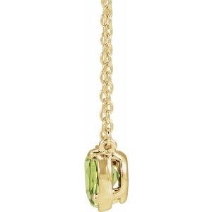 14K Yellow Gold Vermeil Natural Peridot Claw-Prong Bezel-Style 18" Necklace – image 2