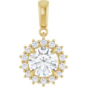 18K Yellow Gold 8 mm Round Pendant Mounting