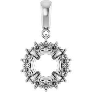 18K White Gold 8 mm Round Pendant Mounting – image 2