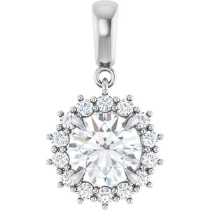 14Kx1 White Gold 8 mm Round Pendant Mounting