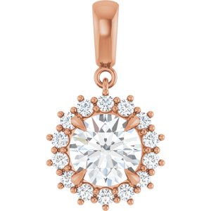 10K Rose Gold 8 mm Round Pendant Mounting