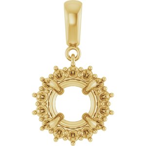 10K Yellow Gold 8 mm Round Pendant Mounting – image 2