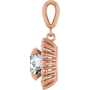 18K Rose Gold 8.8 mm Round Pendant Mounting – image 5