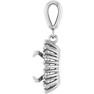18K White Gold 8.8 mm Round Pendant Mounting – image 6
