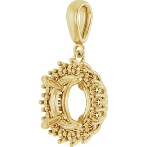14K Yellow Gold 10 mm Round Pendant Mounting – image 4
