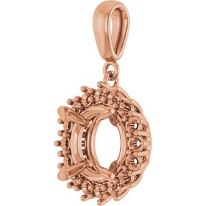 18K Rose Gold 10 mm Round Pendant Mounting – image 4