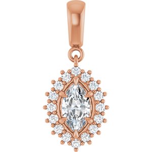 10K Rose Gold 8x4.5 mm Marquise Pendant Mounting