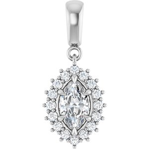 Continuum Sterling Silver 8x4.5 mm Marquise Pendant Mounting