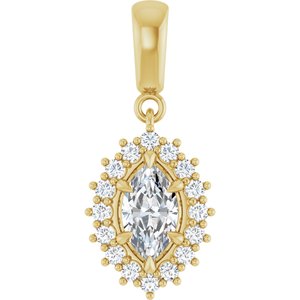 14K Yellow Gold 8x4.5 mm Marquise Pendant Mounting