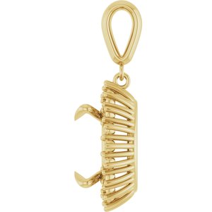 10K Yellow Gold 14 mm Round Pendant Mounting – image 6