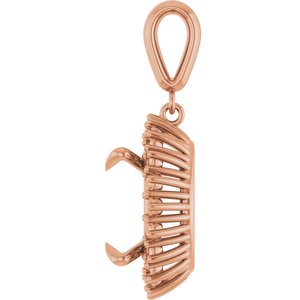 14K Rose Gold 14 mm Round Pendant Mounting – image 6