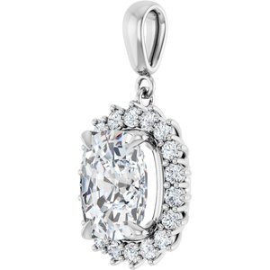 Platinum 11x9 mm Elongated Cushion Pendant Mounting – image 3